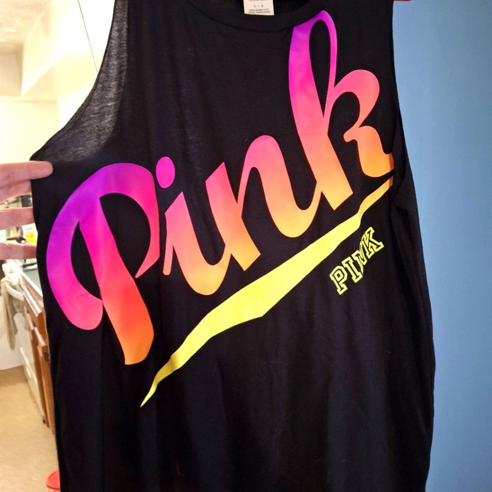 Pink sleeveless top